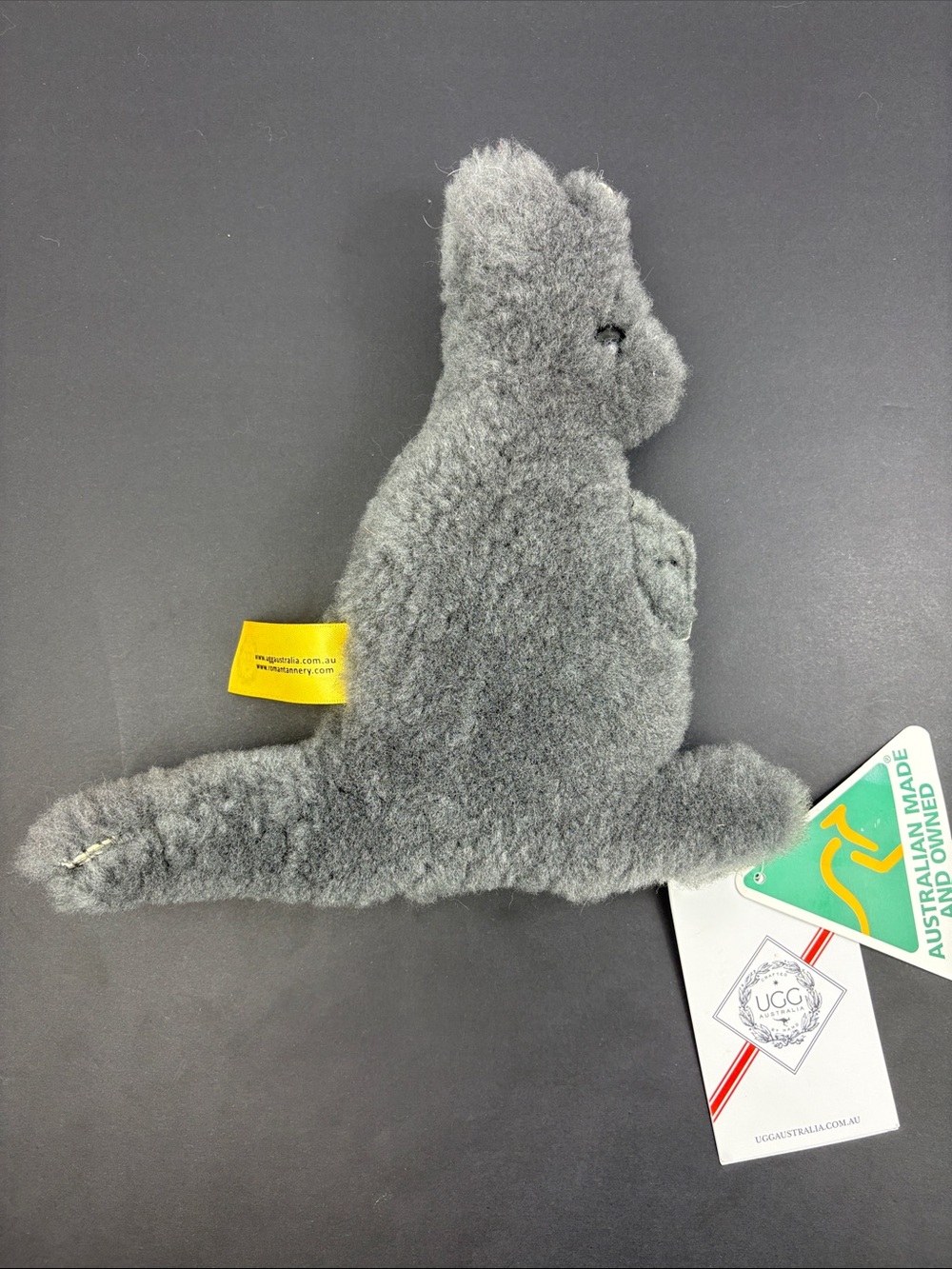 UGG Gray Plush Sheepskin Kangaroo Toy